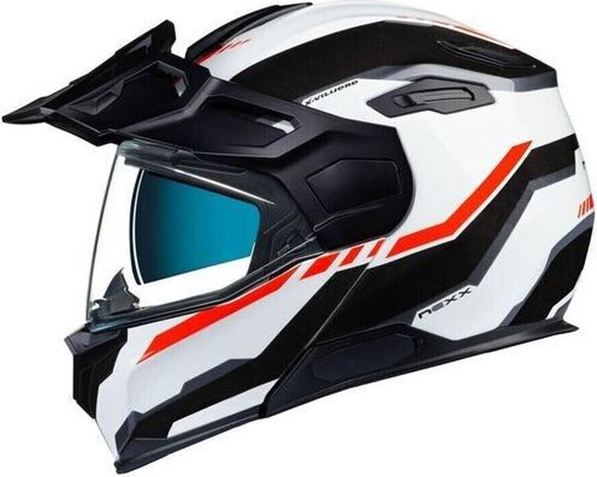 Nexx X.Vilijord Continental White Black Red Modular Helmet 3XL
