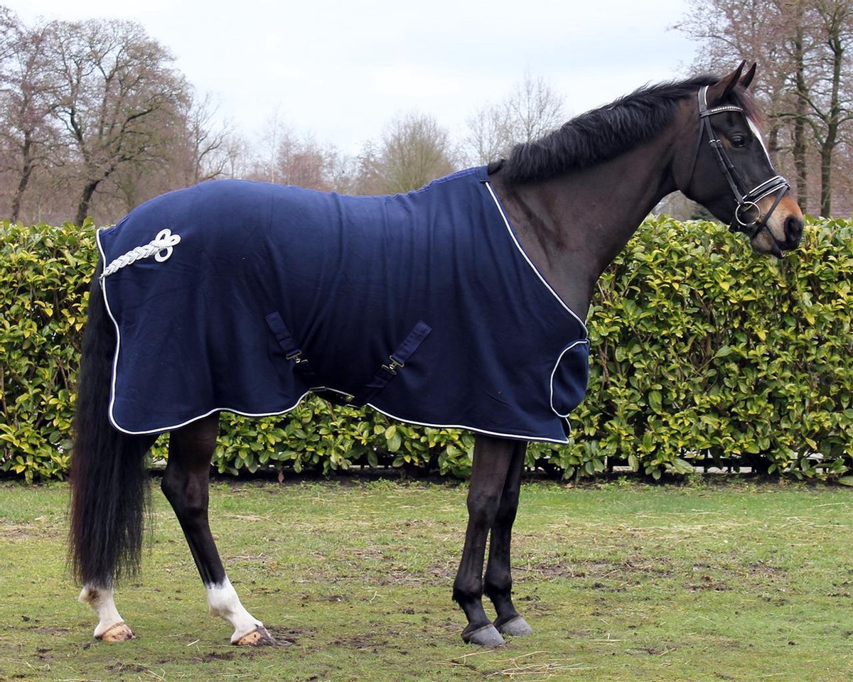QHP Deken fleece ornament falabella  115 Blauw / Zilver