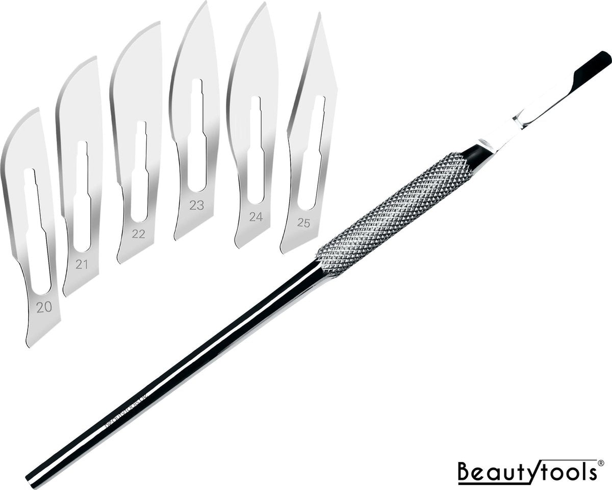 BeautyTools INOX Bistouri Houder Voor Scalpel Mesjes - Ronde Ergonomische Handvat - Houder Nr. 4 (BP-0751)