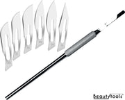 BeautyTools INOX Bistouri Houder Voor Scalpel Mesjes - Ronde Ergonomische Handvat - Houder Nr. 4 (BP-0751)
