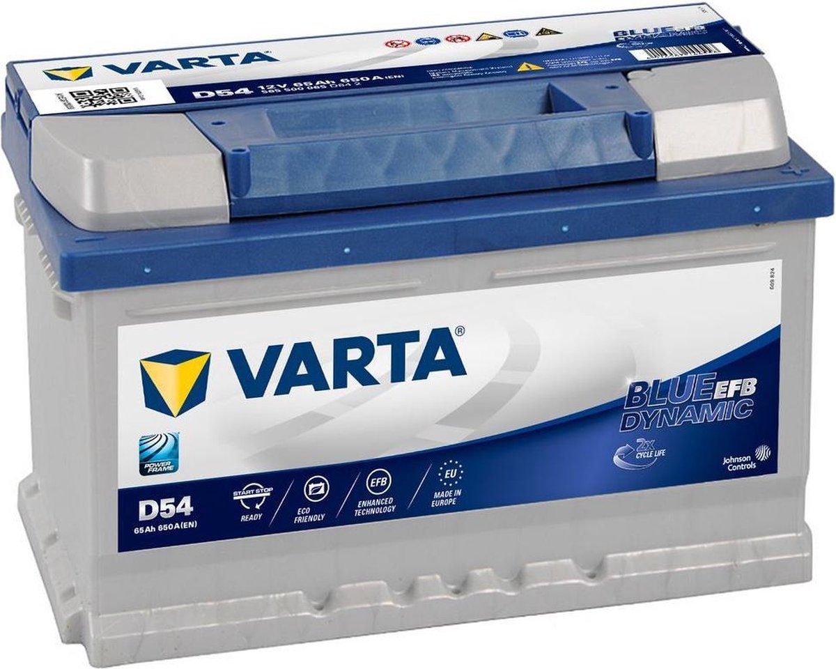 Varta Start-Stop Blue Dynamic EFB 565500065 D54 12V 65 Ah 650A/EN Start Accu 4016987144558