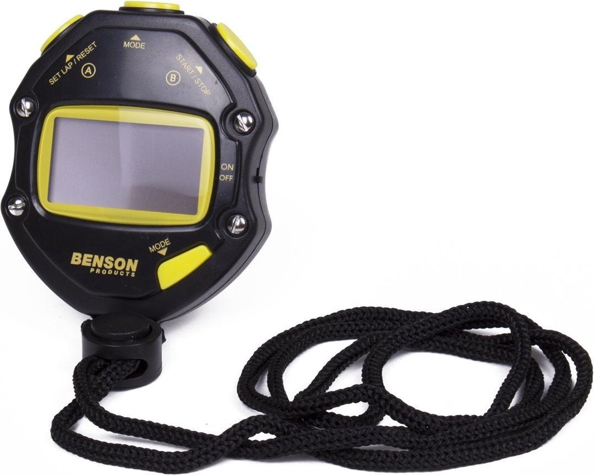 Benson Stopwatch - Timer - Zwart/Geel