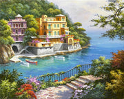 Mediterraans- Schilderen op nummer - verven op nummer - kleuren op nummer - hobby pakket - paint by number - hobbypakket - 50x40cm - los canvasdoek