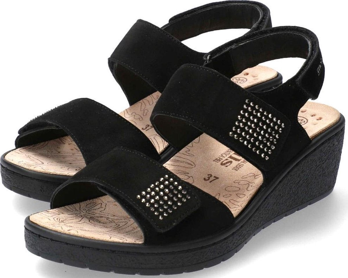 Mobils by Mephisto PAM SPARK dames Sandaal - Zwart - EXTRA BREED - Maat 41