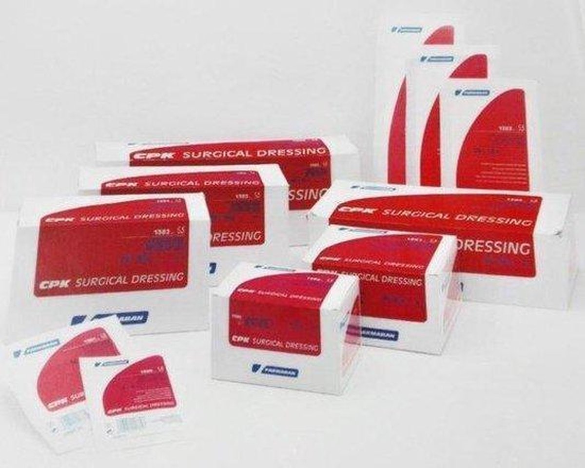 100 STUKS EILANDPLEISTERS 25X10cm Grote Pleister zonder latex