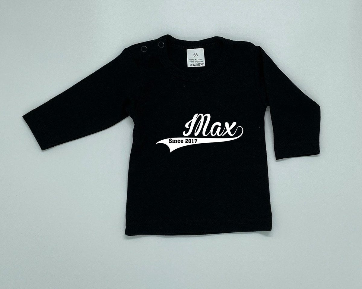 Shirt Naam since .. - Zwart
