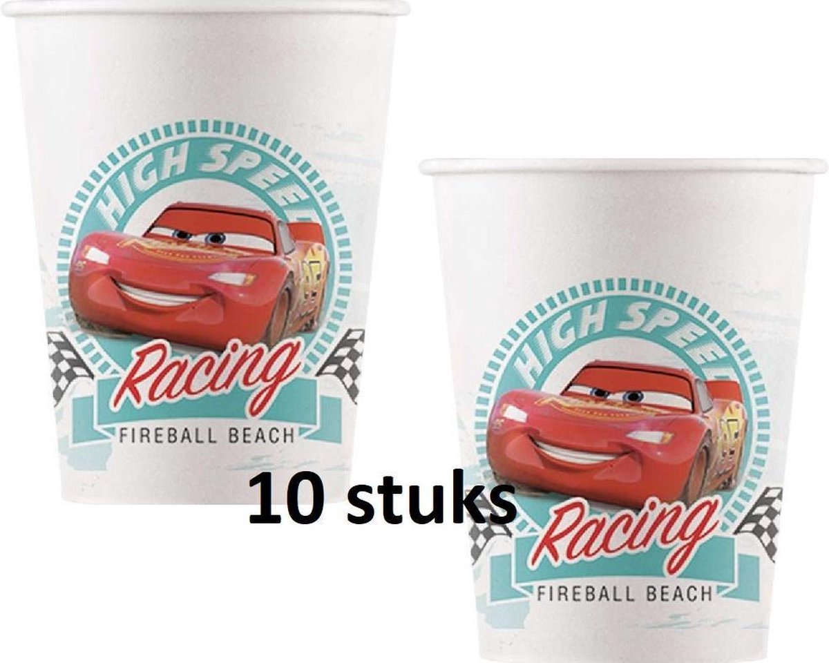 Disney Cars party bekers karton - 10 stuks