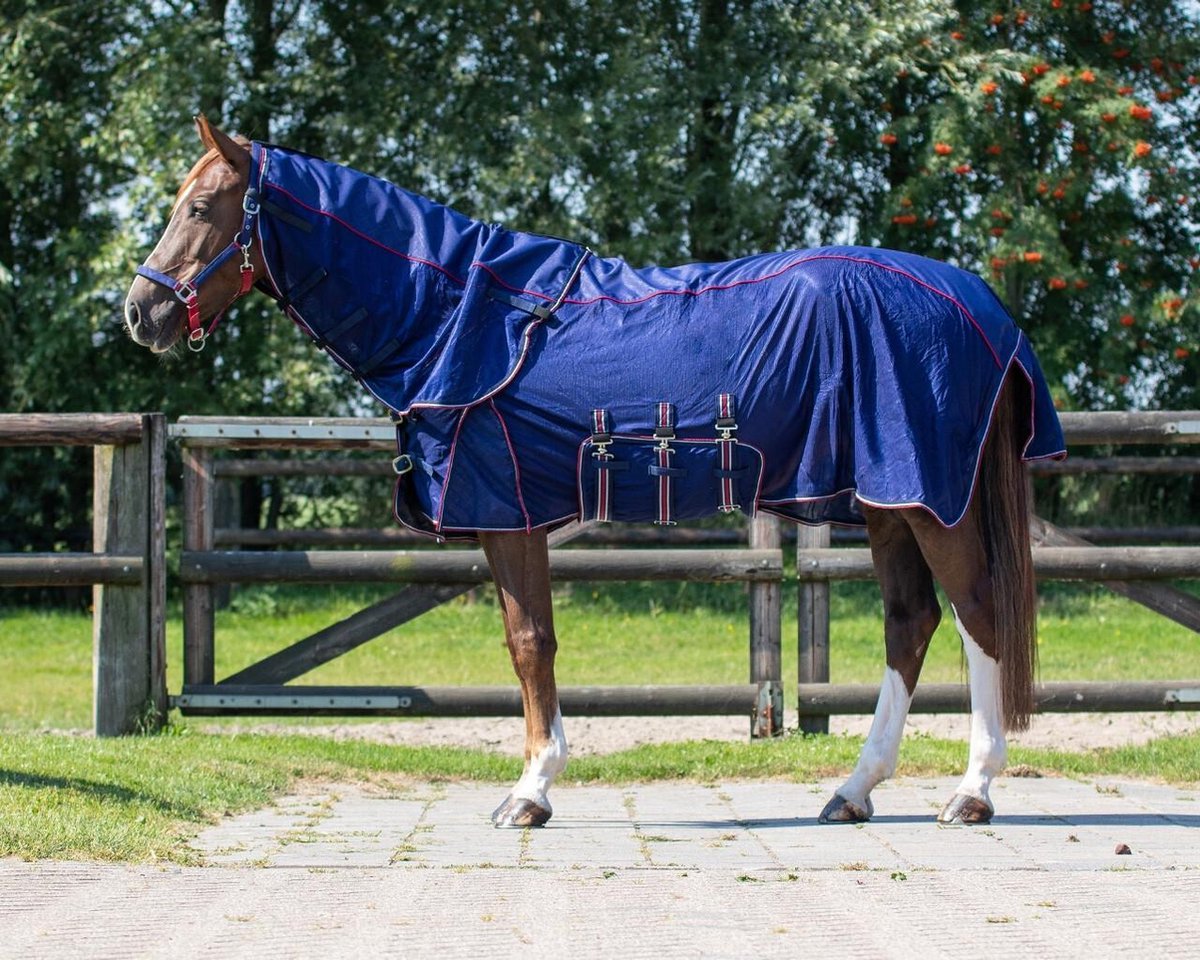 QHP Deken vlieg combo collection met hals 205 Blauw