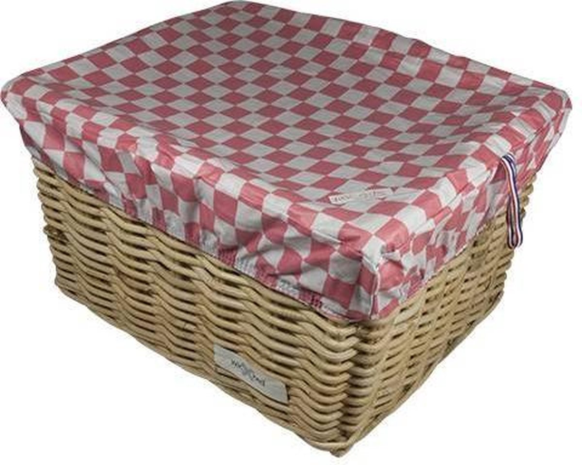 Box L Pink Checker voor fietsmand of fietskrat