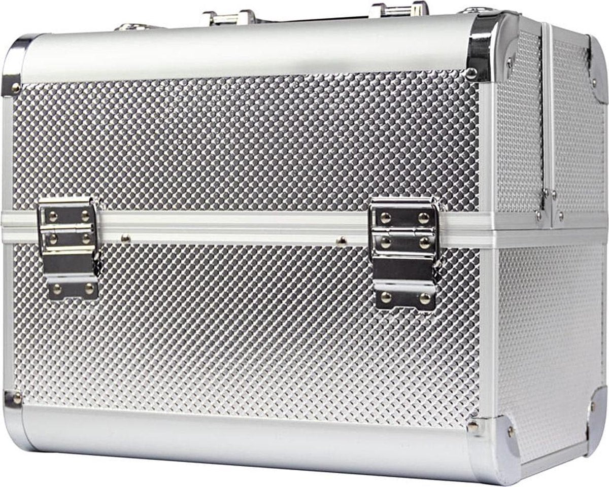 Aluminium Koffer Zilver/Make-up koffer/Beautycase/Visagie koffer /Cosmetica koffer /Beauty case/ Nagelstyliste koffe