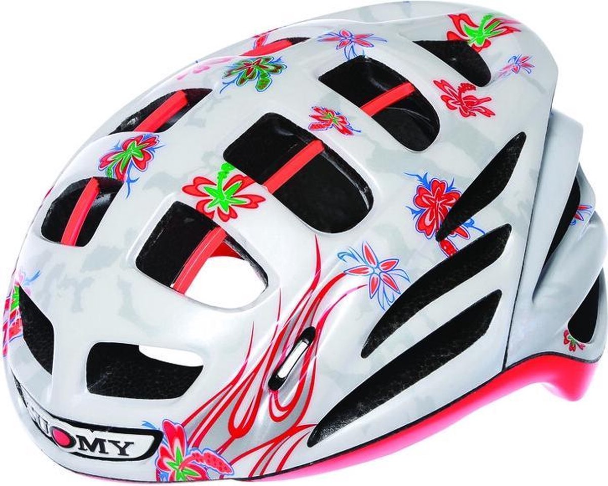 Suomy helm Gunwind Special Flower (wit/roze)