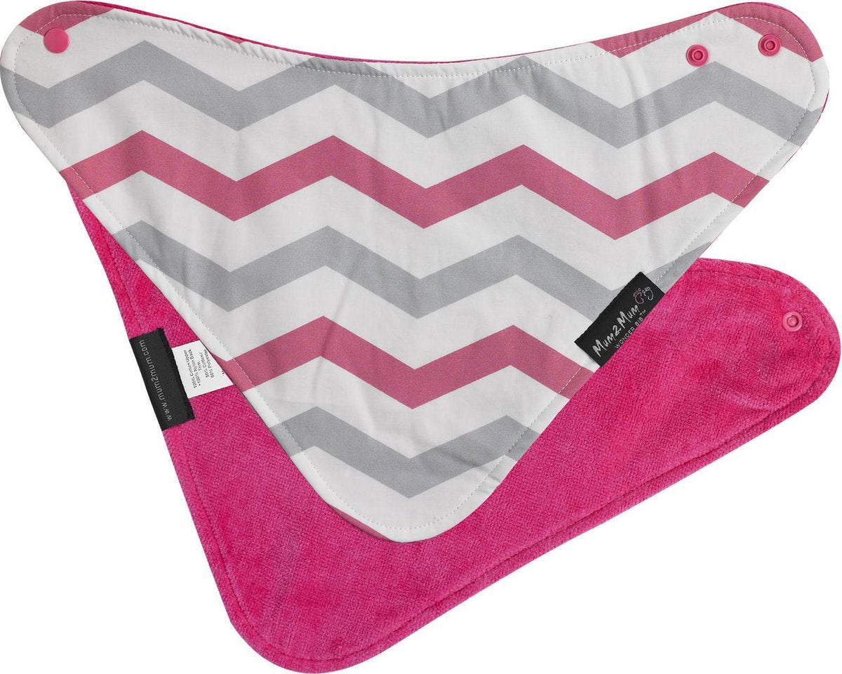 Mum2Mum - Fashion Bandana Wonderslab Katoen - Chevron Roze Grijs