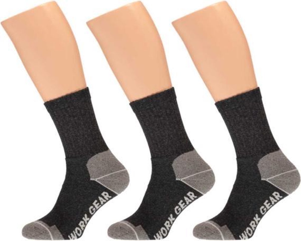 Apollo 3-Pack Worker Gear Werksokken Grijs