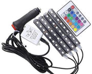 Auto LED RGB Strips - Autoverlichting 12V - LED Strips met Afstandsbediening - Sfeerverlichting Interieur - Gratis Discobal USB - Binnenverlichting Auto -