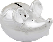 Zilverkleurige Spaarpot Muis (17 cm)