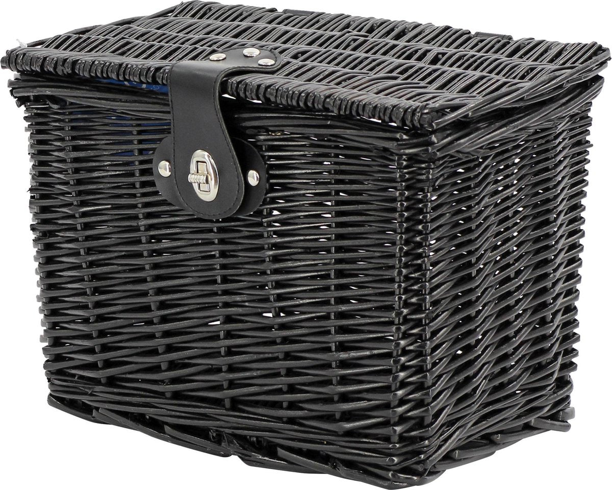 AMIGO - Fietsmand - Type bakkersmand - Voor - Zwart – 9 Liter