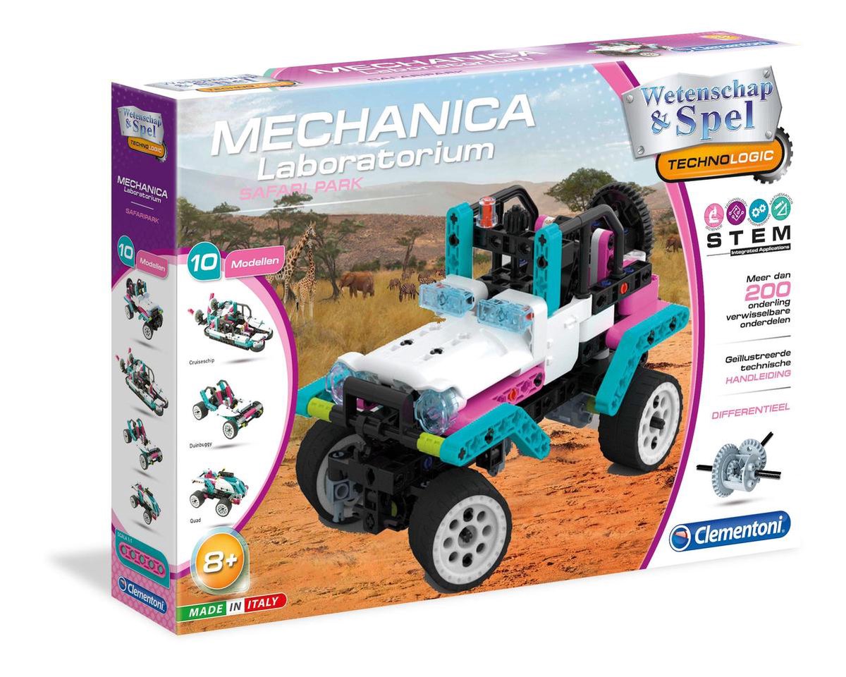 Clementoni - Mechanica Laboratorium - Pink Jeep Safari - Constructiespeelgoed STEM