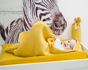 Cottonbaby Badcape wafel/badstof - okergeel