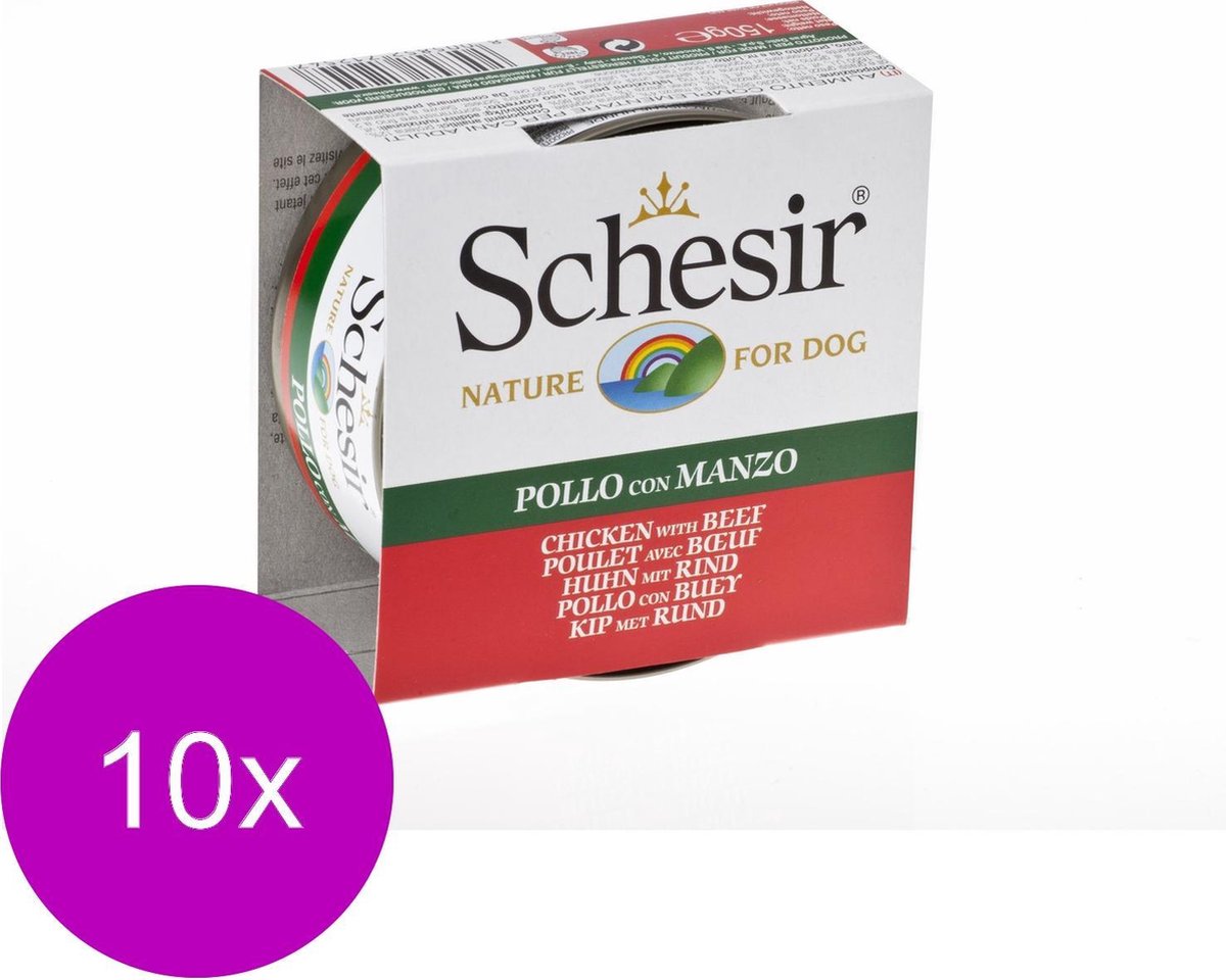 Schesir adult kip&rund - 10 x 150 gr