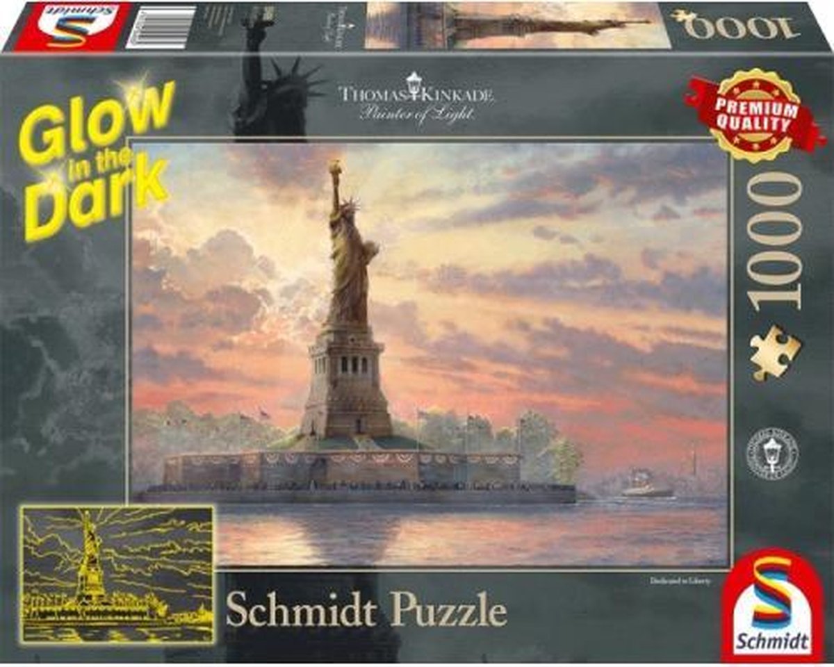 Puzzel 1000 stukjes-glow in the dark-new york-vrijheidsbeeld