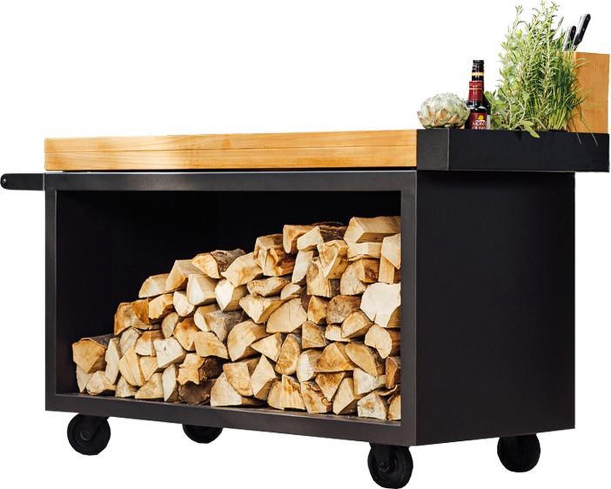 OFYR Mise en Place Tafel Zwart 135 PRO Teakhout