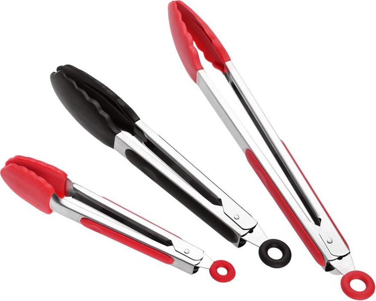 Invendio - Vlees/salade Serveertang (maat L) -  Softgrip - Hittebestendig -  totale lengte 34