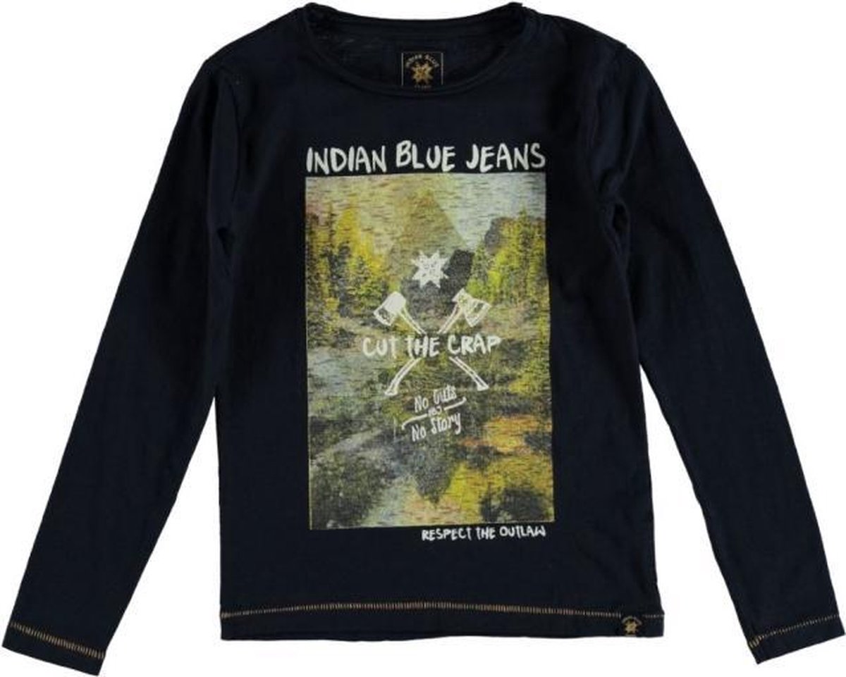 Indian blue donkerblauwe longsleeve Maat - 98