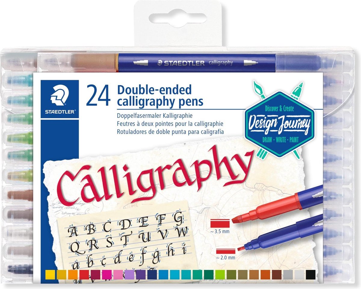 Kalligrafiepen Staedtler duo punt 2.0 en 3.5mm ass