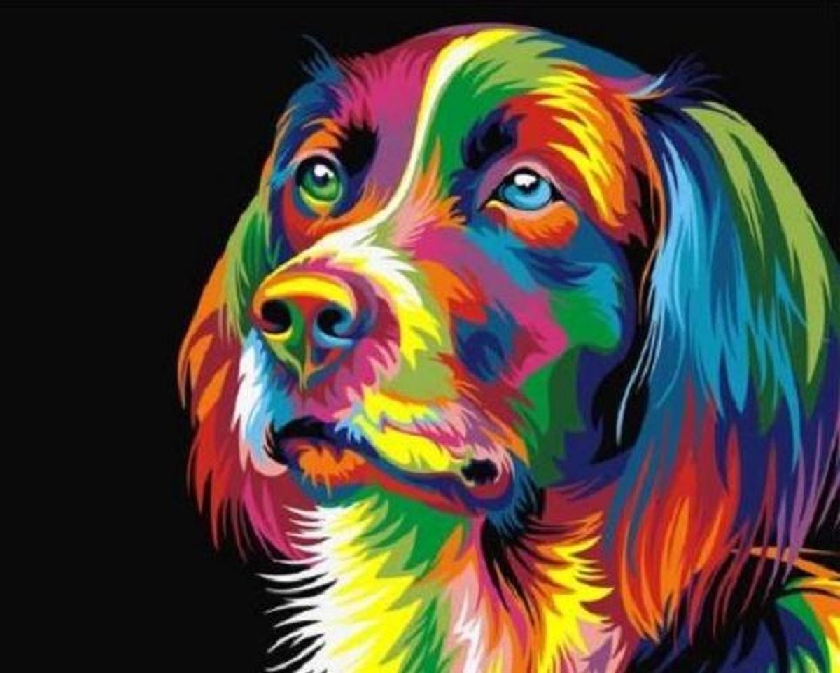 Hond - Diamond Painting - 15x20cm - Complete Set - Inclusief Tools