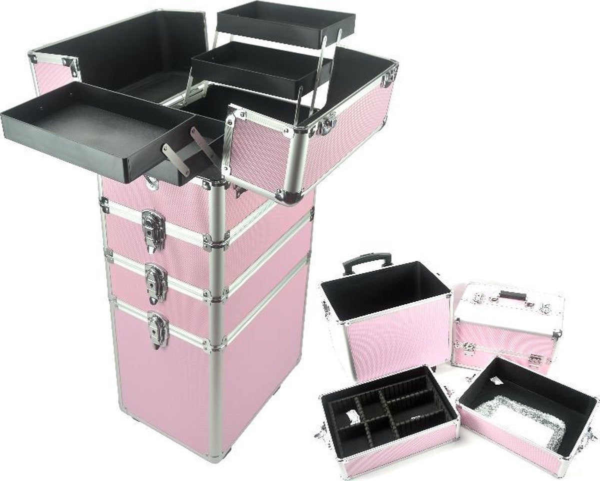 VDD Visagie Make-up Koffer - Beauty Case - Roze