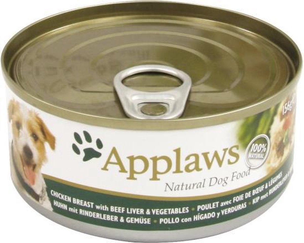 Applaws dog blik chicken / beef / liver hondenvoer 156 gr