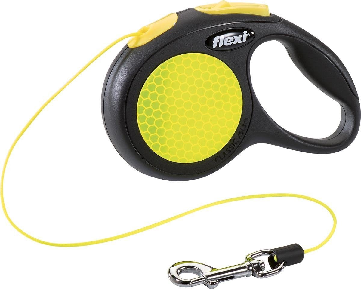 Flexi New Classic Koord - Hondenriem - Neon Band - XS - 3 m  (<8 kg)