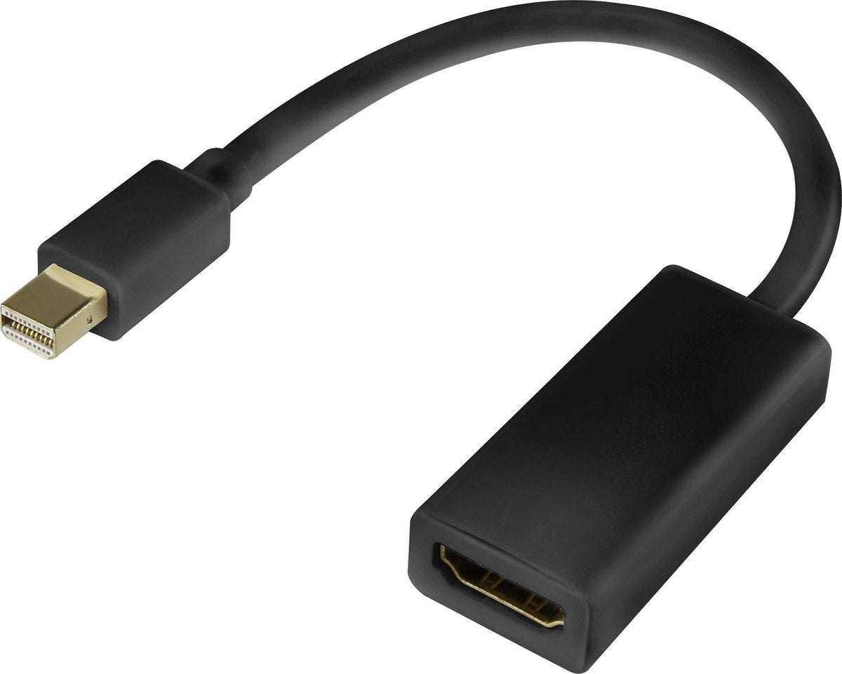 Renkforce RF-4229013 DisplayPort / HDMI Adapter [1x Mini-DisplayPort stekker - 1x HDMI-bus] Zwart Vergulde steekcontacten 20.00 cm