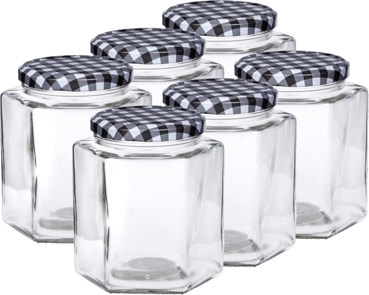 Set van 24x stuks glazen weckpotten/inmaakpotten met schroefdop 700 ml - Jampotjes met draaideksel - Voorraadpotten met draaidop