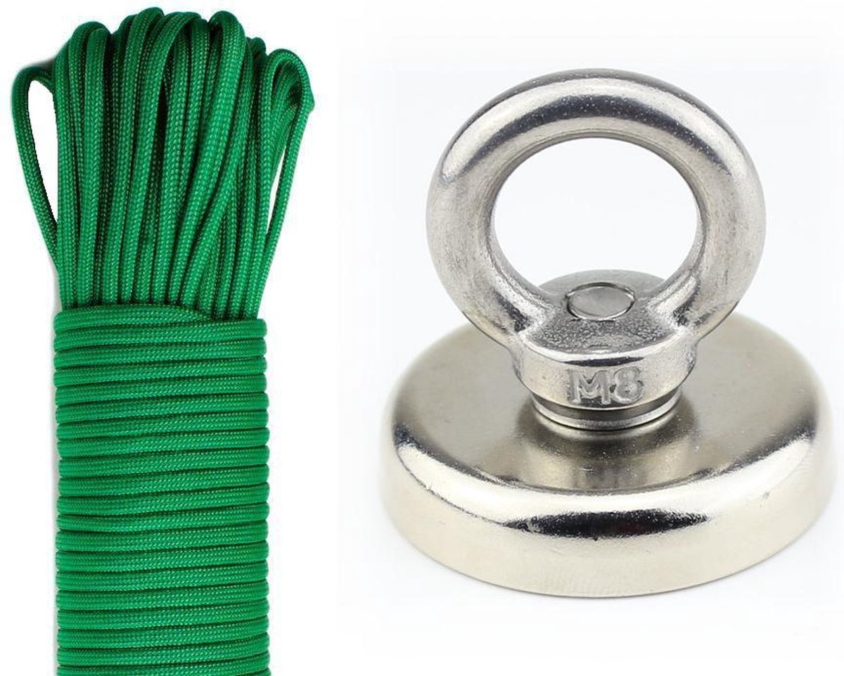 Vismagneet - 75 KG Trekkracht - 15 Meter Touw