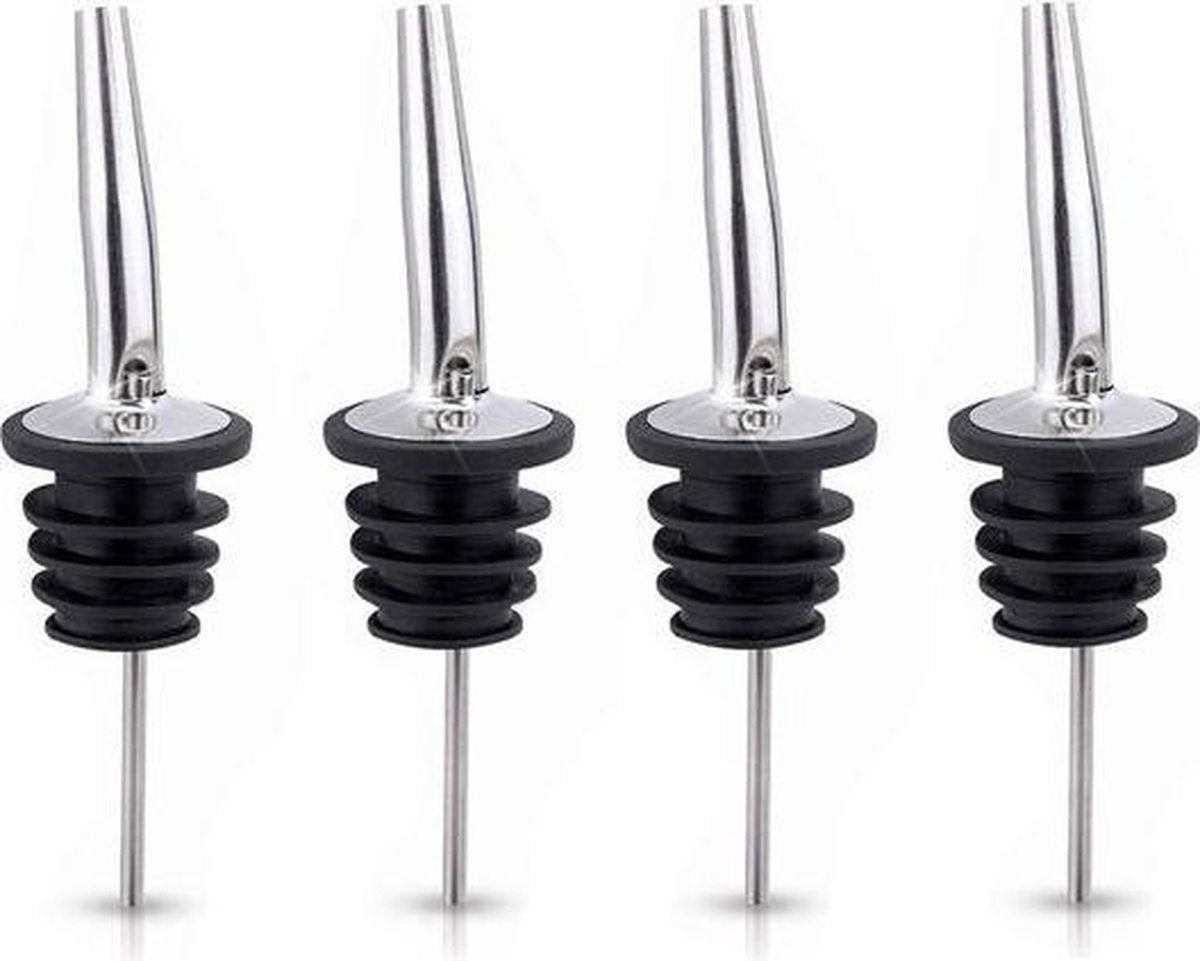 20x Premium RVS Schenktuit - Schenkdoppen - Schenktuiten - Rubberen Afsluit Ring - Cocktail Schenktuit