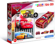 Clementoni - 104-delige Legpuzzel + 3D-model - Cars - Disney