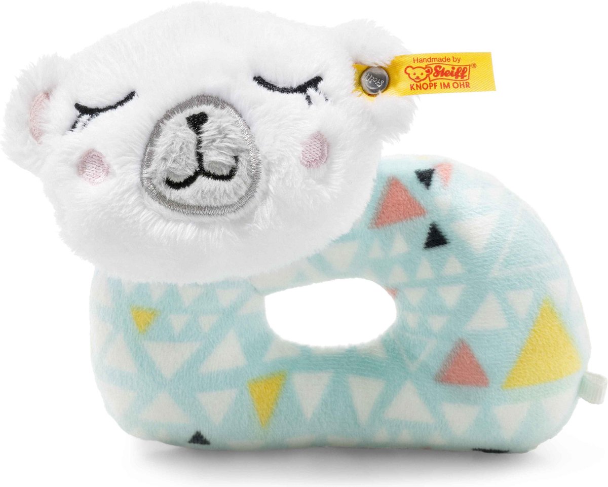Steiff EAN 241314 SOFT CUDDLY FRIENDS IGGY IJSBEER GRIJPRING MET RAMMELAAR.