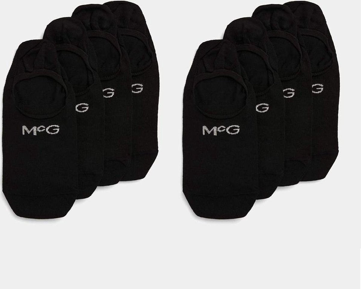 McGregor Footie sokken | Zwart | 4 paar / 4-pack | Maat 43-46 | geschikt als sneakersok | Met antislip in de Hiel!