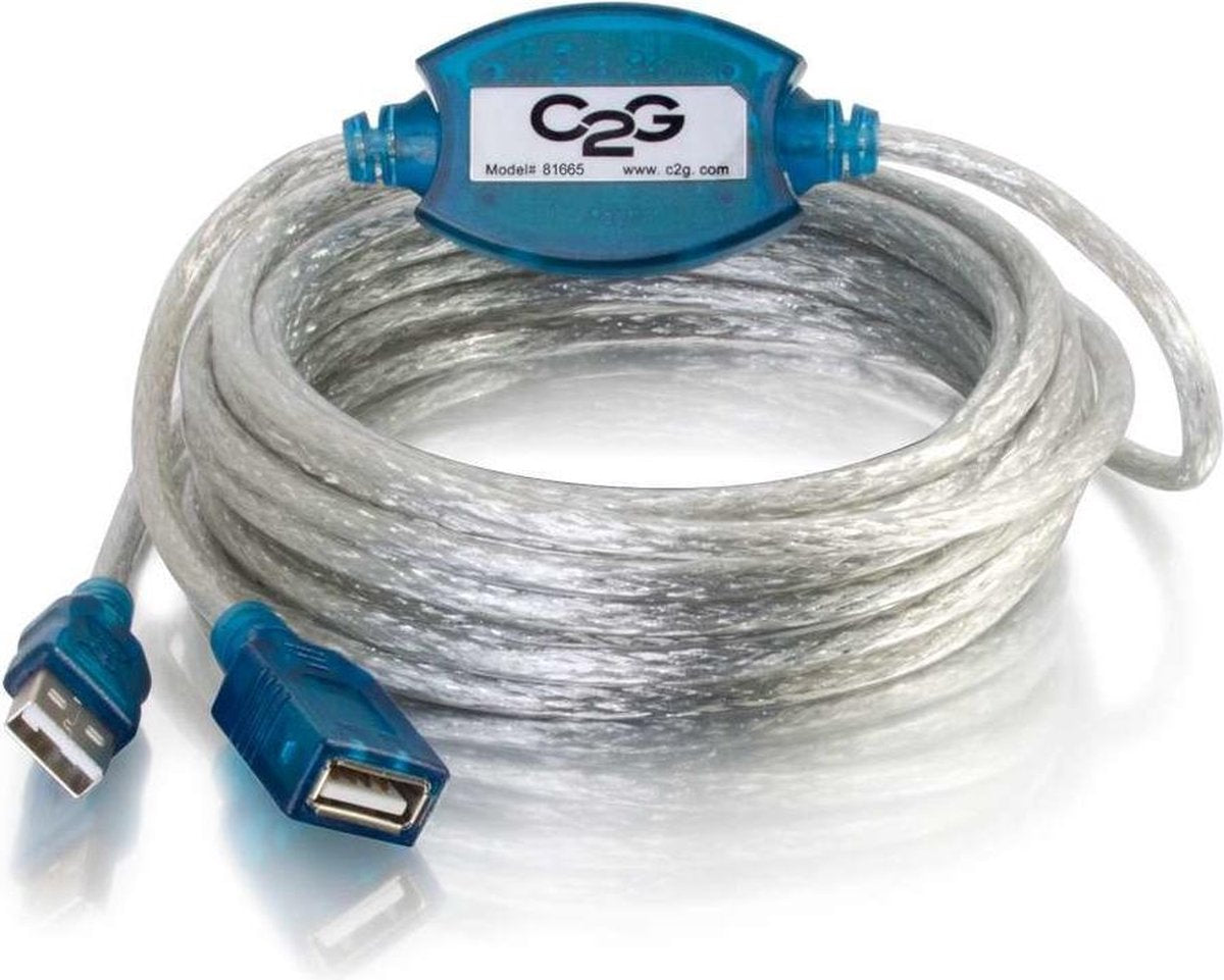 C2G USB-kabels 5m USB 2.0 A Male -> A Female Active Extension Cable