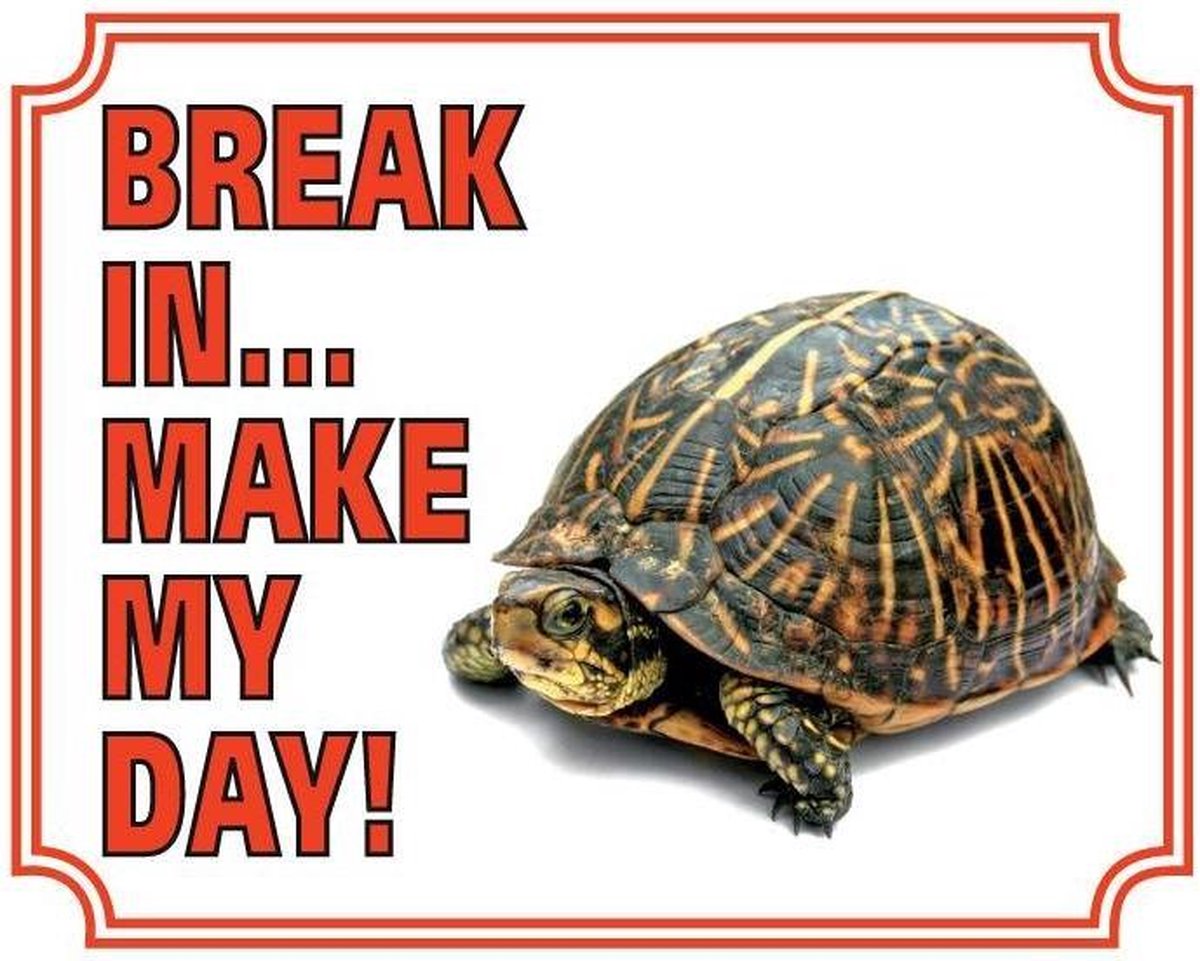 Schildpad Waakbord - Break in make my day