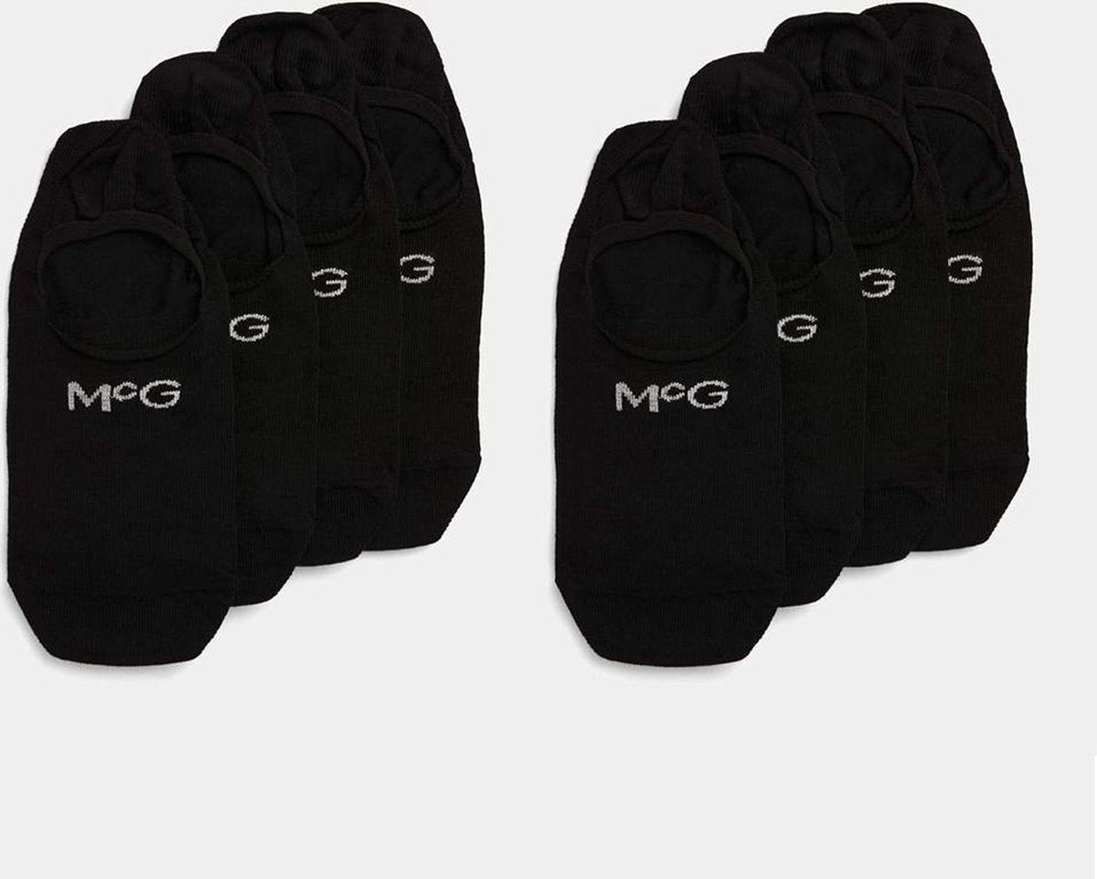 McGregor Footie sokken | Zwart | 4 paar / 4-pack | Maat 39-42 | geschikt als sneakersok | Met antislip in de Hiel!