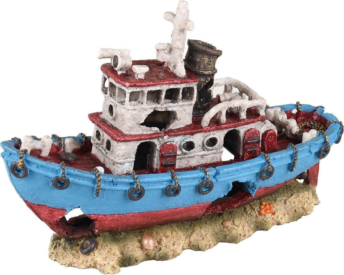 Aquarium Ropa Scheepswrak - Blauw - 28 x 9.5 x 18.5 cm