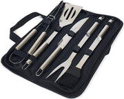 Krumble 5-delige barbecue set / Roestvrijstalen BBQ set van 5 / Inclusief handige opbergtas - RVS