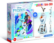 Clementoni - 104-delige legpuzzel + 3D-model - Frozen - Disney