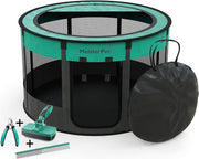 Meisterpet - opvouwbare puppyren rond - (Ø x H) 115 x 58 cm - met gratis dieren verzorging set