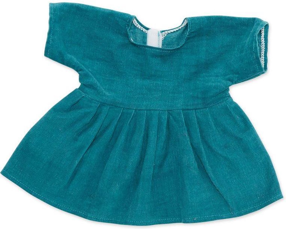 Corduroy jurk petrol voor ByAstrup knuffelpoppen