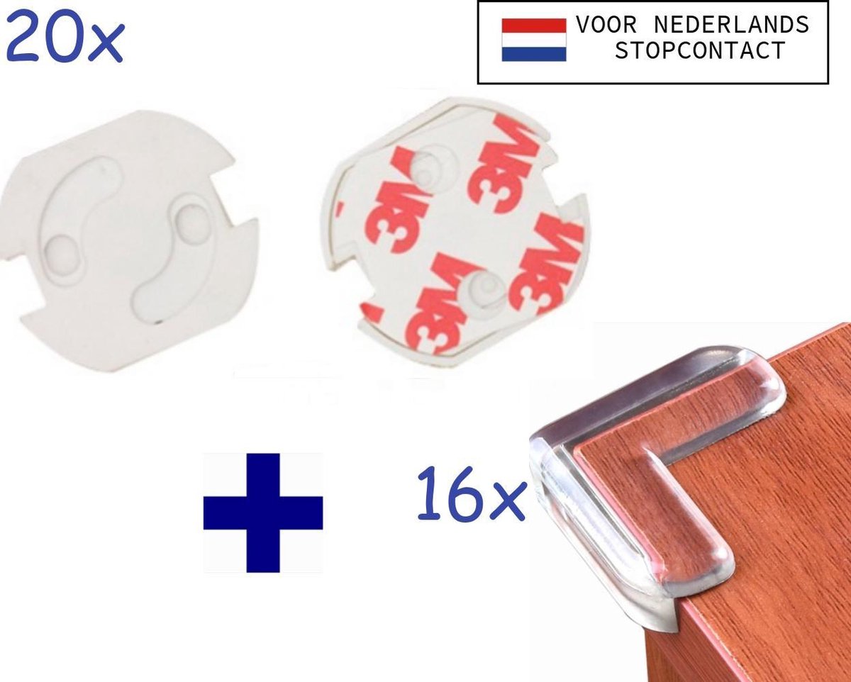 Bellamo®| Stopcontact beveiliging voor Nederland+ hoekbeschermers tafel | kinderbeveiliging set | baby veiligheid