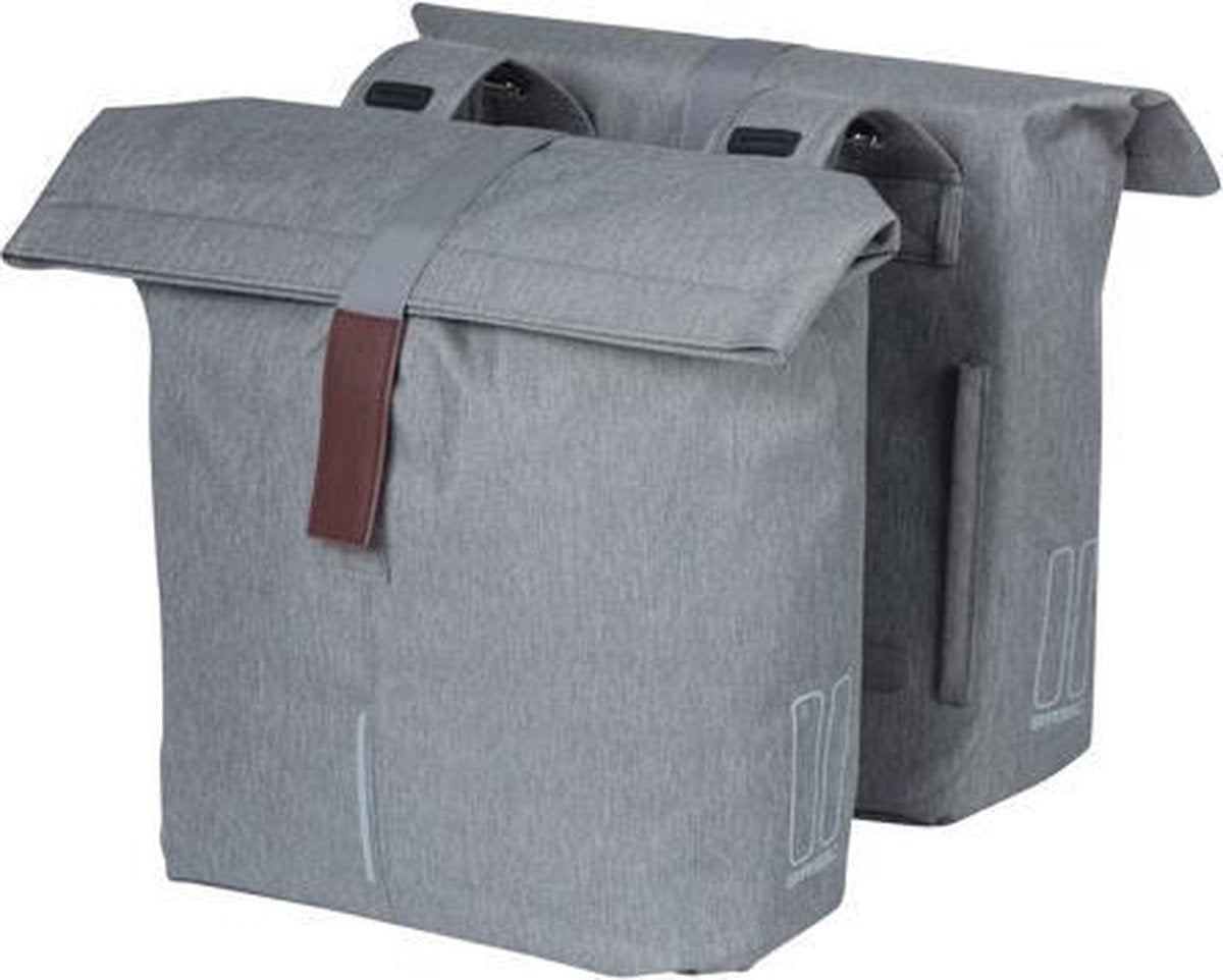 Basil City Dubbele fietstas - Grijs Melee - 32 Liter