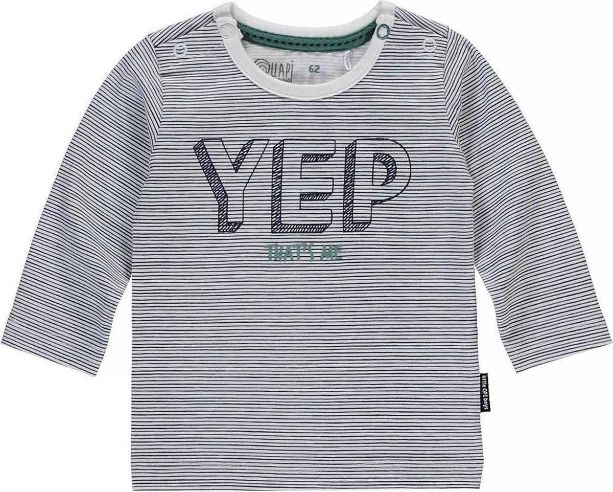 Quapi Newborn Jongens Shirtje Zack - Wit/Blauw - Maat 50